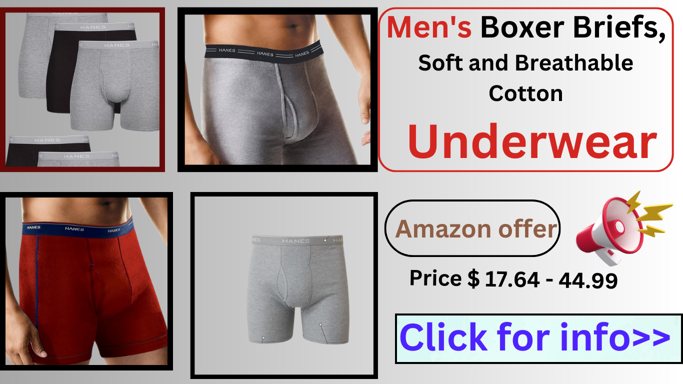 Men's Boxer Briefs, Soft and Breathable Cotton Underwear